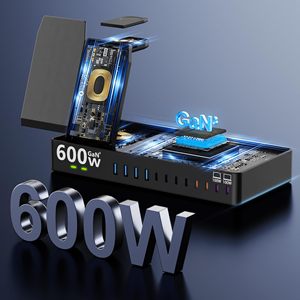 Station de charge sans fil 600W pour plusieurs appareils, 15 en 1, pour <span class=keywords><strong>Apple</strong></span>, double <span class=keywords><strong>USB</strong></span>-<span class=keywords><strong>C</strong></span> 100W, tablette pour MacBook, iPhone, iPad, tablette - Product Image 4