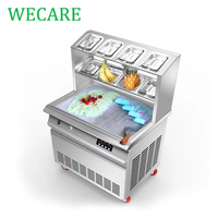 WECARE-máquina de helados fritos, sartén doble de acero inoxidable