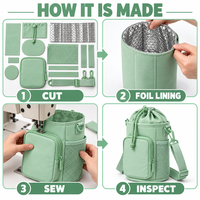 Sac isotherme en nylon pour bouteille d'eau avec doublure en aluminium et poche latérale en maille pour le voyage, directement de l'usine