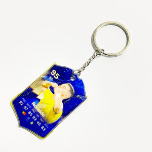 Porte-clés avec carte de score de football, Ronaldo, Portugal, Kaka, Neymar, Mbappé, équipe nationale, pendentif en acrylique pour homme, 4x6 cm, multicolore - Product Image 6