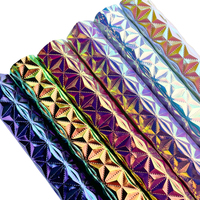 Nouveau design en gros couleur magique en relief Faux cuir Triangle Design cuir artificiel pour l'emballage des bijoux