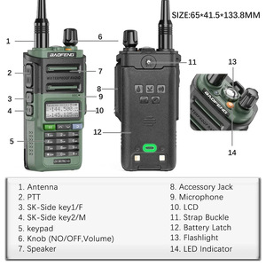 Baofeng UV-9R PRO Talkie-walkie étanche IP65 Batterie 5800mAh Portée 50km Appareil de communication extérieur - Product Image 5