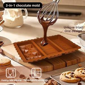 Molde para Barras de Chocolate de Silicona de Grado Alimenticio, Antiadherente y Fácil de Desmoldar, Molde Profundo para Chocolates de Pistacho de Dubái - Product Image 3