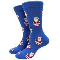 Chaussettes mi-mollet unisexes tendance pour Noël, en coton jacquard de qualité supérieure, imprimé festif 176N, chaussettes cadeaux de fête pour hommes, taille 37-45