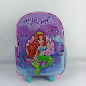 2025 diseño de fábrica sirena impresión brillante PVC niñas <span class=keywords><strong>mochila</strong></span> escolar <span class=keywords><strong>con</strong></span> bolsa de almuerzo <span class=keywords><strong>mochila</strong></span>, carro <span class=keywords><strong>con</strong></span> dos <span class=keywords><strong>ruedas</strong></span> personalizado - Product Image 2