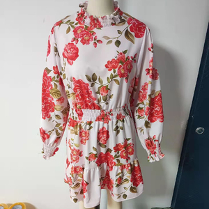 Vendita Diretta dalla Fabbrica, Abito Estivo da Donna di Alta Qualità, Dolce e Casual, Traspirante, a Maniche Lunghe con Stampa Floreale - Product Image 5