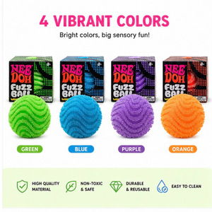 Needoh Smiling Fuzz Ball, Cubo Sensorial Táctil con Espiral, Superficie Suave, Accesorio para Aliviar el Estrés, Serie de Juguetes Sensoriales Needoh - Product Image 5