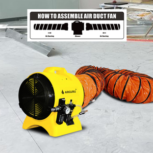 12 Zoll 300mm Pneumatischer <span class=keywords><strong>Typhoon</strong></span>-Gebläse 1,0 PS Luftgebläse Axialventilator mit Hohem Volumen zur Absaugung von Dämpfen - Product Image 6