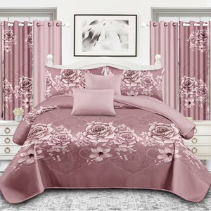 American Styles 10-Piece Bedroom <strong>Bed</strong> <strong>Sheet</strong> &amp; Curtain <strong>Valances</strong> Set Soft Touch Quilt Cover for Wholesale All Size for Hotel - Product Image 3