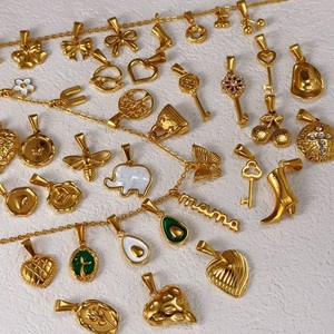 Belle <span class=keywords><strong>française</strong></span> élégante Cowboy botte chapeau or breloques cristaux clé collier pendentif en acier inoxydable bricolage breloques pour la <span class=keywords><strong>fabrication</strong></span> de bijoux - Product Image 5