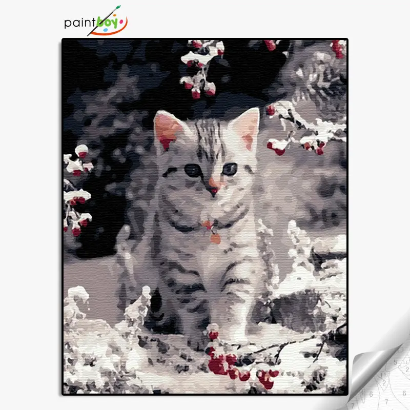 GX36547-40 * 50 yağlıboya numarası sevimli resimleri yavru kedi statik özelleştirilebilir toptan