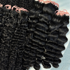 Extensiones de Cabello Remy Vietnamita Ondulado Suelto Profundo con Ganchillo, Doble Trama a Máquina, Todos los Colores, Venta al por Mayor para Proveedores de Cabello - Product Image 2