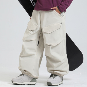 Pantalones con pechera de esquí personalizados OEM, pantalones de nieve holgados impermeables a prueba de viento, pantalones de esquí - Product Image 1