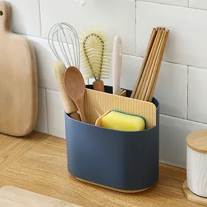 Кухонная корзина для палочек дренажная стойка ложки пластиковые контейнера для хранения и палочками для еды