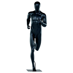 Manichino Nero a Corpo Intero con Testa per Esposizione di Abbigliamento Maschile, Negozi di Abbigliamento, Sport come Basket e Corsa - Product Image 6