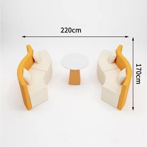 أريكة مستديرة دائرة مستدير أريكة استقبال عثماني على شكل حرف U منحنية مقطعية متوسطة الظهر داخلية مكتبية تعاونية - Product Image 6