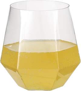Fourniture d'Usine Gobelets à Vin en <span class=keywords><strong>Plastique</strong></span> Transparent Incassables Effet Diamant 12 oz, Verres à <span class=keywords><strong>Champagne</strong></span> Sans Pied Jetables et Sans BPA - Product Image 3