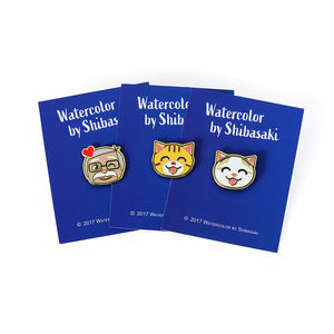 Бесплатный образец булавки с индивидуальным дизайном логотипа Металлические Булавки оптом маленькие 3D милые кошки аниме животные жесткая эмалированная булавка с упаковочной картой - Product Image 2