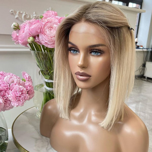 Parrucche di colore <span class=keywords><strong>biondo</strong></span> in pizzo completo <span class=keywords><strong>capelli</strong></span> umani con 4x4 Base di seta 100% cuticola allineati <span class=keywords><strong>capelli</strong></span> vergini parrucche senza colla per donna - Product Image 1