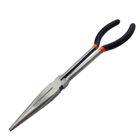 Pince à bec long courbé portable et facile à utiliser, 11 pouces, en acier au carbone, pour bricolage, OEM, 0, 45, 90 degrés