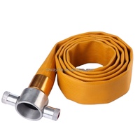 Tuyau d'incendie en caoutchouc Nitrile Layflat Dia1.5 "20M W.P.20BAR rouge en aluminium noir enduit Machino couplage anneau en