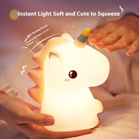 Großhandel Niedliches Einhorn LED Warmweißes Batteriebetriebenes USB-Aufladbares Silikon-Nachtlicht für Kinder Baby Schlafzimmer