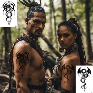 Autocollants de tatouage temporaires imperméables colorés de petite taille, motifs floraux et tigres noirs, tendance - Product Image 4