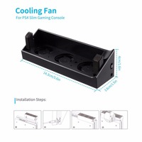 Support vertical mince 2 en 1 pour PS4 + ventilateur de refroidissement rapide pour console PS4 Accessoires de jeux PS 4
