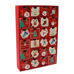 Impressão personalizada diy mistério caixa de contagem regressiva, presente de natal, calendário, 24 gavetas, caixas de advente, calendário, crianças