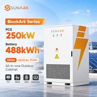 Armoire de batterie à refroidissement liquide 488 kWh 250 kW, système de stockage d'énergie par batterie, durée de vie de plus de 8000 cycles pour systèmes solaires industriels