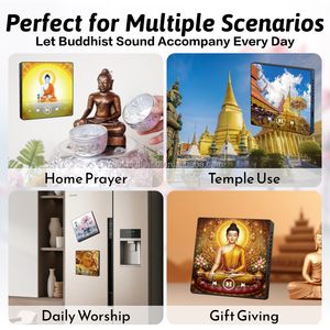 Cadeau religieux, aimant de réfrigérateur avec sutra bouddhiste, lecteur audio personnalisé, dispositif de chant bouddhiste pour salle de méditation, fournitures de temple - Product Image 4