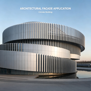 Sistema de Fachada Curva para Muros Cortina, Solución de Revestimiento Exterior para Edificios Circulares, Envoltura Arquitectónica - Product Image 1