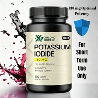 Comprimés d'iodure de potassium 130 mg par dose, soutien immunitaire et thyroïdien, complément alimentaire, 120 comprimés, formule personnalisée OEM ODM