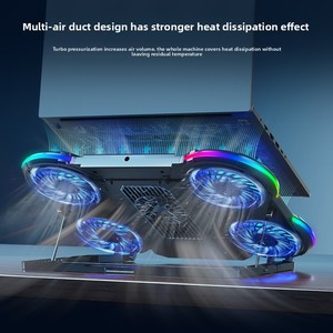 Computer <b>Laptop</b> <b>Cooler</b> High Power RGB Ambient Light Silent Semiconductor Refrigeration <b>Cooler</b> Rack Holder <b>Fan</b> Stand - Product Image 3