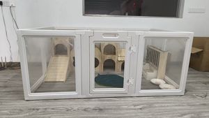 Neues multifunktion ales bewegliches Haustier zaun zelt für den Innenbereich Festes Muster DIY Hunde käfig Knopf verschluss Edelstahl für den Haushalt - Product Image 5