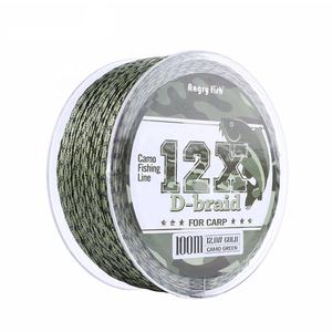 Angryfish 12 hebras d-trenza 100M Camo trenzado PE línea de pesca para pesca de carpa 0,6mm línea de anzuelo cordel - Product Image 6