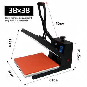 Presse à repasser manuelle plate 38*38 pour T-shirts et vêtements – Machine de transfert numérique à plat personnalisée - Product Image 2