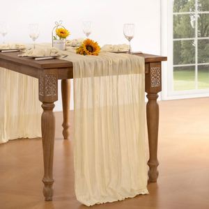 Nappe de table en gaze de coton transparente style bohème, 72 pouces, pour mariage, baby shower, thé, Pâques, décoration de printemps - Product Image 2