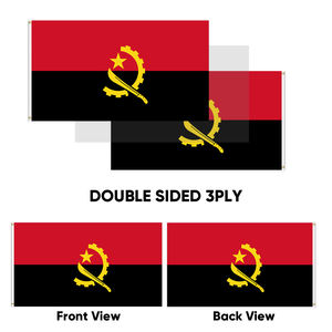 批发3x5英寸安哥拉国旗68D和100D聚酯三层可定制快速运输 - Product Image 2