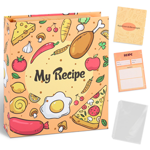Factory Custom Blank Recipe Organizer 3 Ring Loose <strong>Leaf</strong> Binder Book Set With 50 Printing Cards Recipes and <strong>Dividers</strong> - Product Image 1
