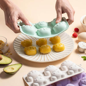 Molde de silicona DIY hecho a mano para el hogar, para alimentos de bebé, molde de silicona con forma de oso para hornear pasteles, bandeja para cubitos de hielo - Product Image 6