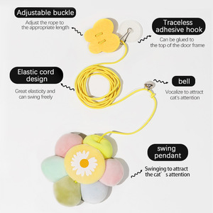 Jouet pour chat en plastique écologique, bâton à mordre pour animaux de compagnie avec corde élastique, pour le divertissement autonome, vente en gros - Product Image 5