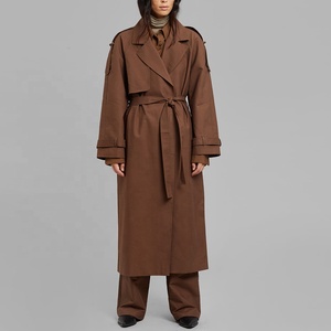 Venta directa de fábrica, gabardina con cinturón de talla grande, temperamento de otoño a la moda para mujer en abrigo largo - Product Image 4