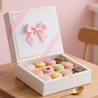 Vente en gros de boîte de chocolat fraise couverte avec couvercle transparent rose fenêtre pour truffe barre de bonbons présentoir