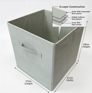 Cube de rangement en tissu non tissé gaufré de qualité supérieure 80G, 27x27x28cm, pliable, boîte de rangement décorative pour organisateur de cubes - Product Image 6