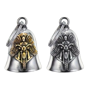 Pendentif cloche Gremlin en métal vieilli personnalisé, porte-clés 3D en forme de crâne, cloche de protection pour moto, accessoire pour moto lourde - Product Image 2