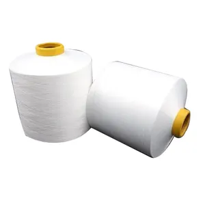 Ne 20s/1 100% 环锭纺涤纶纱优质原白涤纶纱纸箱包装好，价格便宜