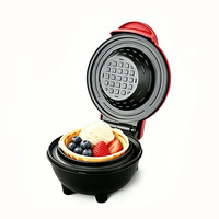 Mini gaufrier individuel en aluminium 350W, appareil électroménager pour la cuisson de gaufres et de tartes