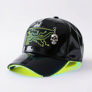 <span class=keywords><strong>Gorra</strong></span> <span class=keywords><strong>de</strong></span> béisbol con luz LED y logotipo personalizado, <span class=keywords><strong>gorra</strong></span> <span class=keywords><strong>de</strong></span> béisbol negra con ala <span class=keywords><strong>Original</strong></span> curvada, <span class=keywords><strong>gorra</strong></span> <span class=keywords><strong>de</strong></span> béisbol <span class=keywords><strong>de</strong></span> músico <span class=keywords><strong>de</strong></span> Rock para fiesta <span class=keywords><strong>de</strong></span> concierto Idol Star - Product Image 2