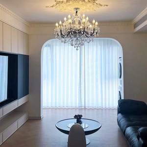 โคมไฟระย้าคริสตัลสีดำ ขั้วหลอด E14 LED แสงวอร์มไวท์ 2700K สำหรับห้องนั่งเล่น รูปทรงกลม ติดตั้งแบบแขวน - Product Image 6